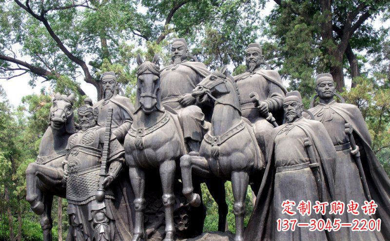 湖南李世民领兵名人铜雕,永久流传霸业辉煌