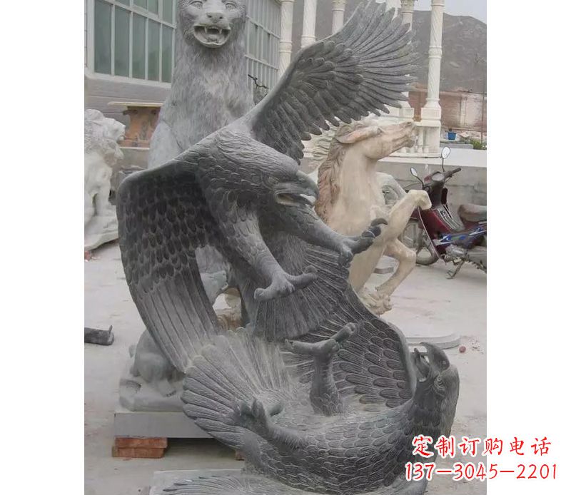 湖南中领雕塑推出的石雕老鹰是一款充满生机与力…