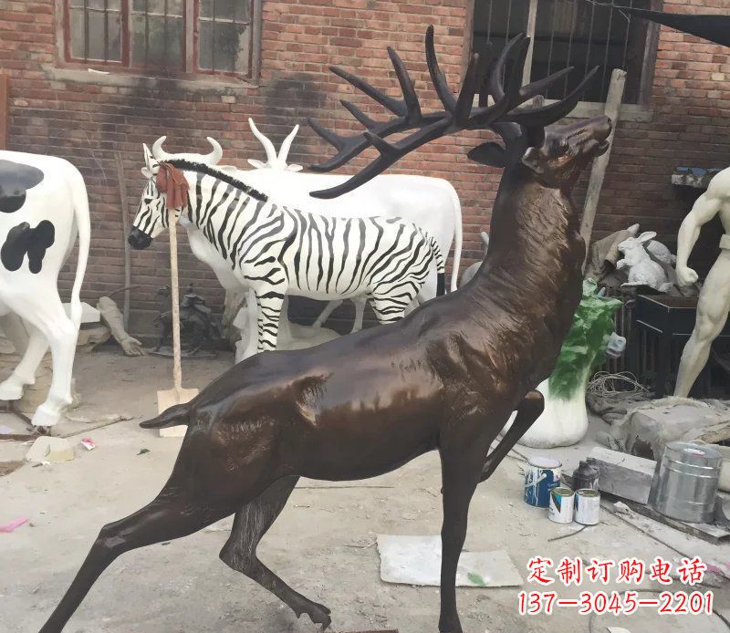湖南羚羊公园动物铜雕,欣赏自然之美