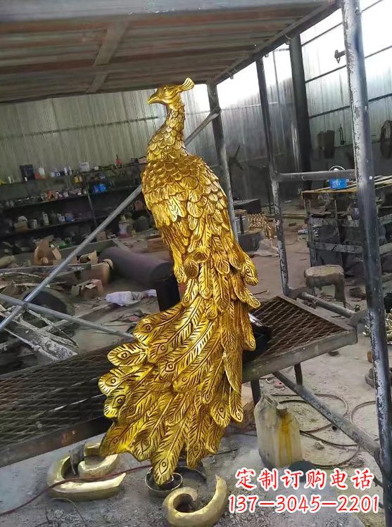 湖南精工制作的鎏金凤凰雕塑