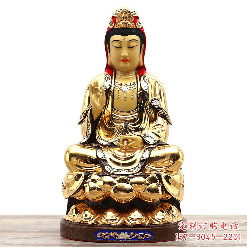 湖南荣耀观世音,精巧纯铜雕塑