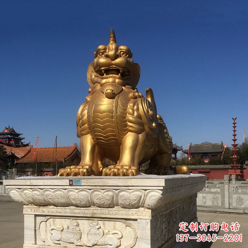 湖南鎏金獬豸铜雕,为您提供精美的景观雕塑