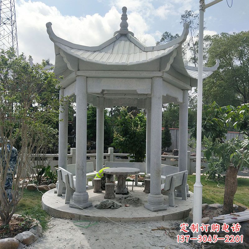 湖南六角大理石凉亭雕塑中领雕塑是一家专业的雕…