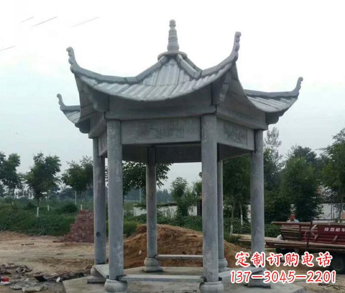 湖南六角石雕凉亭 (4)