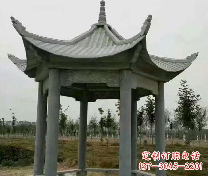 湖南六角石雕凉亭 (3)