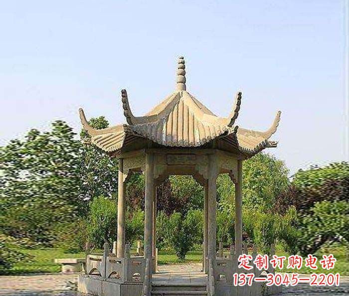 湖南六角石雕凉亭 (6)