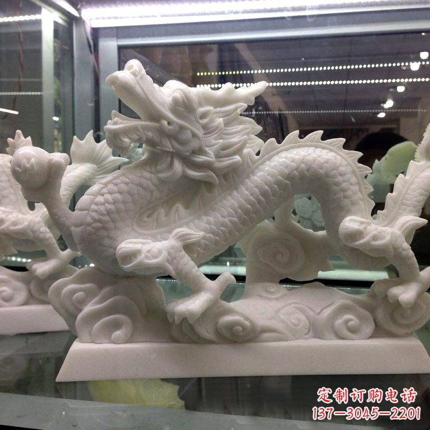 湖南龙雕塑汉白玉动物景观雕塑