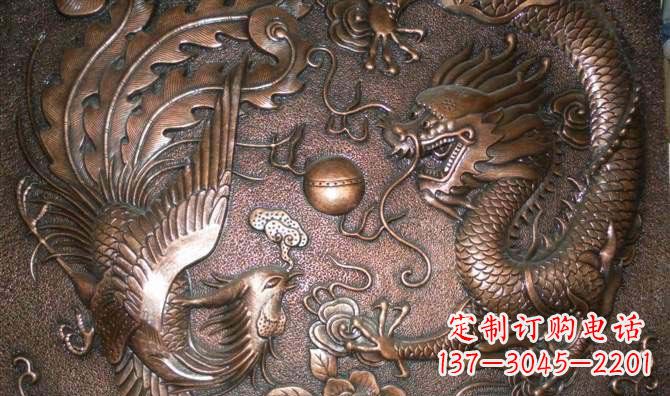 湖南龙飞凤舞红铜壁画铜浮雕 (2)