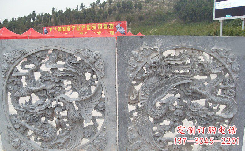湖南龙凤呈祥公园景观石雕--精美绝伦的龙凤陪伴