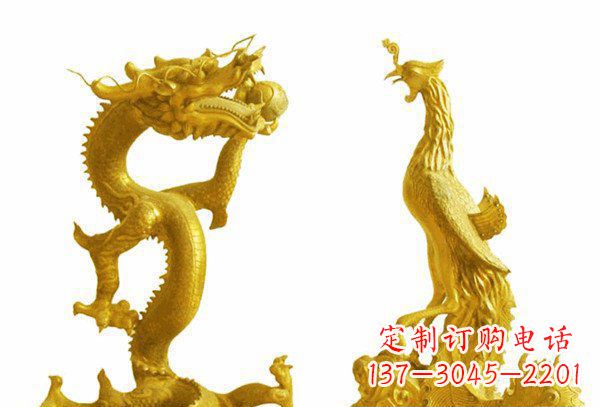 湖南龙凤呈祥神兽铜雕