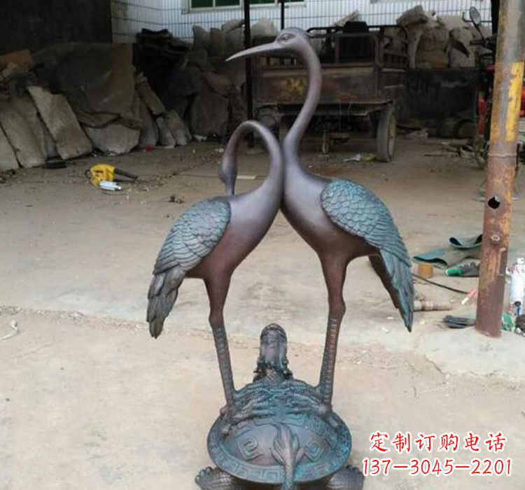 湖南龙龟仙鹤铜雕——传承传统,增添福气
