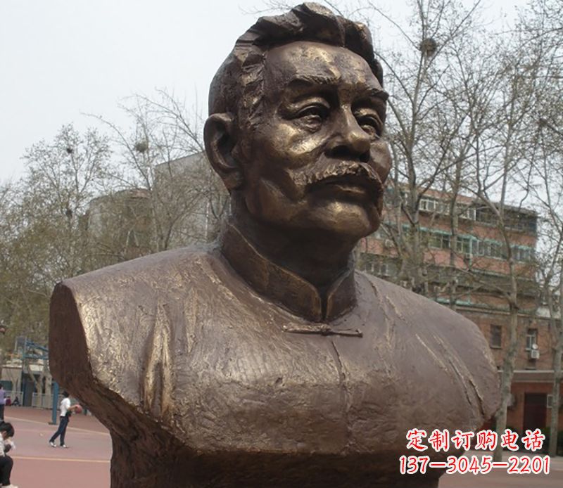 湖南鲁迅胸像名人铜雕是中领雕塑公司定制的一款…