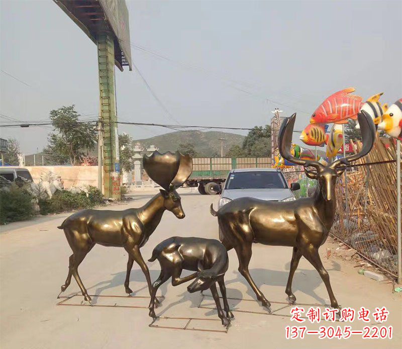 湖南优雅古典风格的动物铜雕