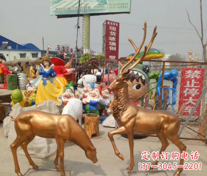 湖南优雅经典,中领雕塑鹿铜雕塑