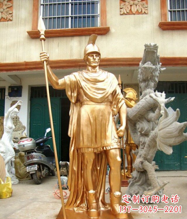 湖南罗马勇士玻璃钢仿铜马雕塑