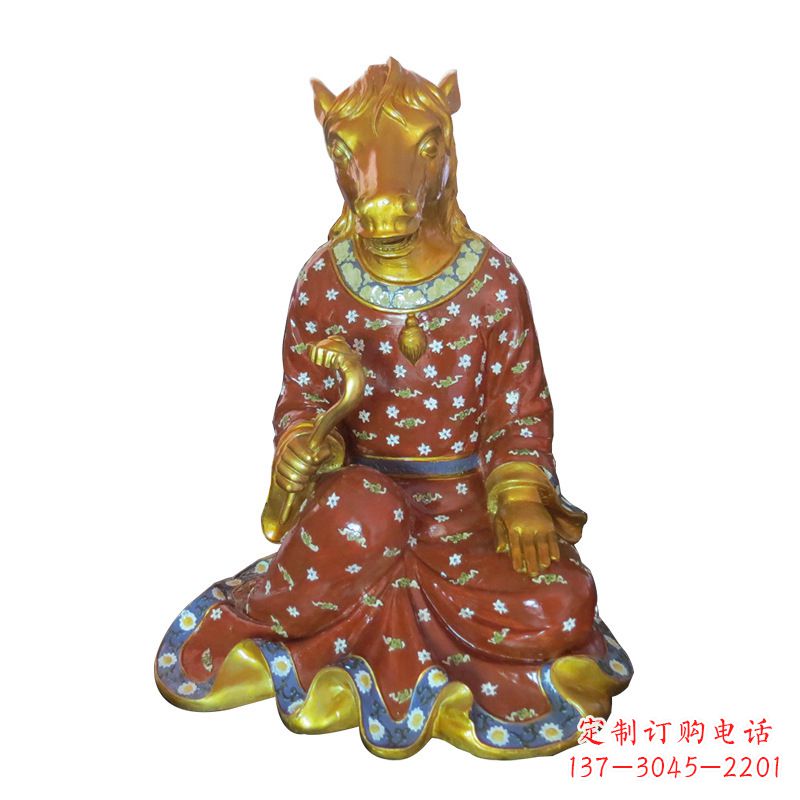 湖南马-玻璃钢彩绘生肖雕塑