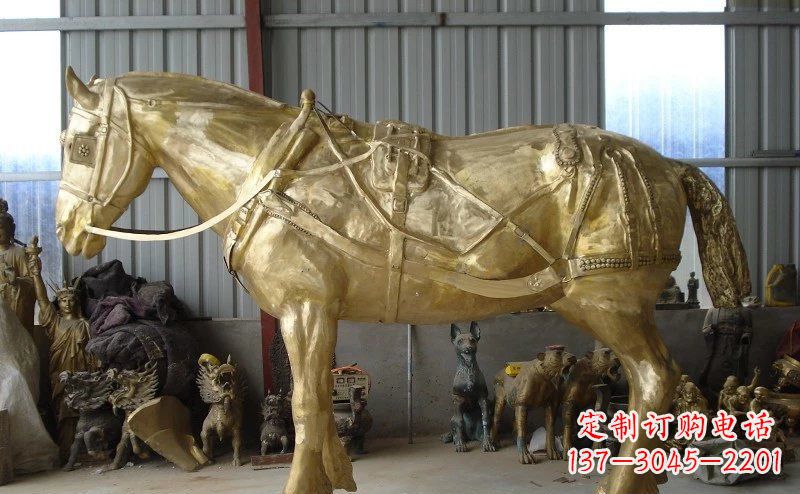 湖南中领雕塑:马拉车铜雕动物精华雕塑
