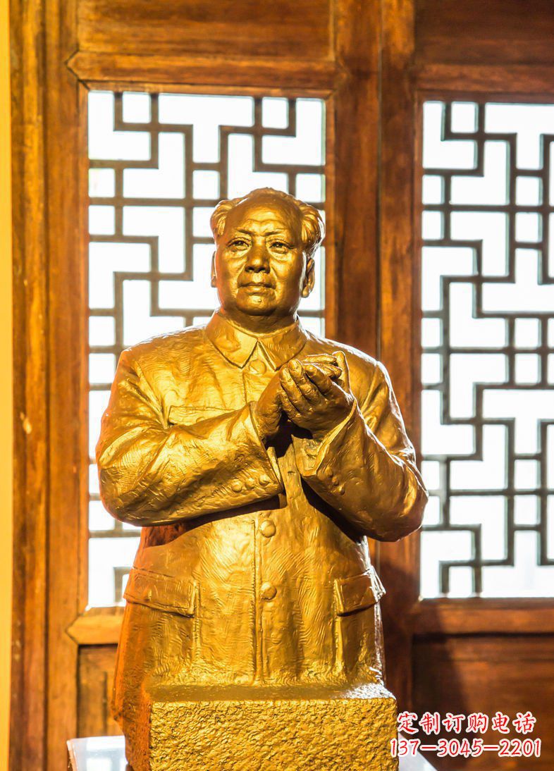 湖南伟人毛主席半身像铜雕
