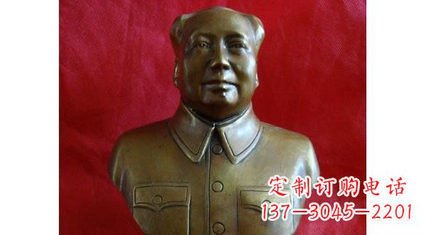 湖南毛主席伟人胸像铜雕,精美纳米工艺制作
