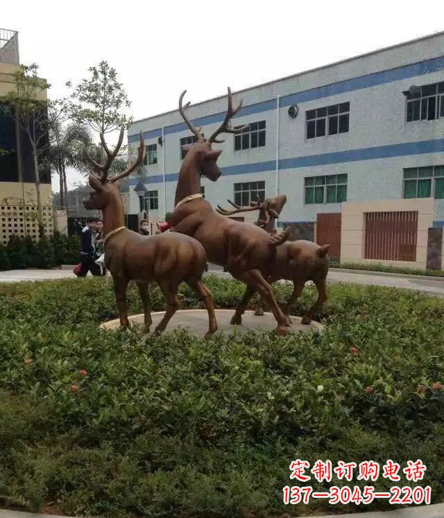 湖南梅花鹿小区铜雕精美礼品