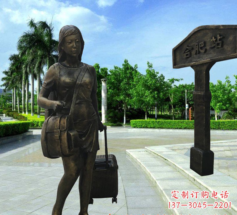 湖南美貌铸就的美女铜雕