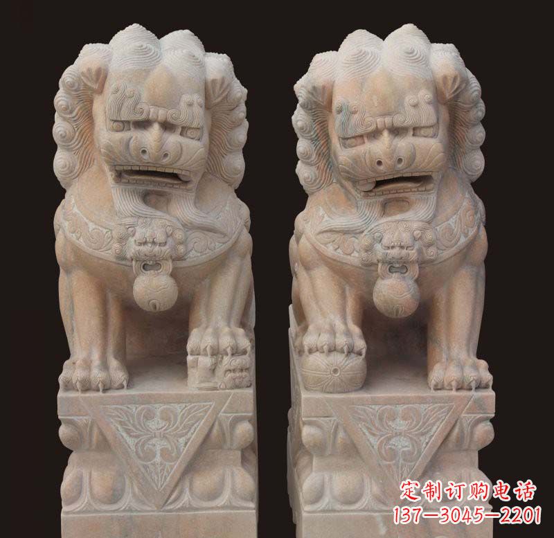 湖南传统石狮子雕塑，精美绝伦