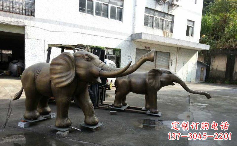 湖南典雅大象铜雕,精美艺术品