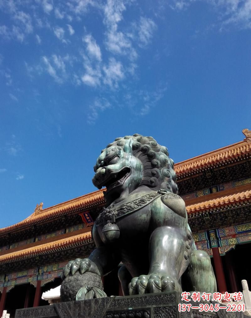 湖南门口铜雕狮子