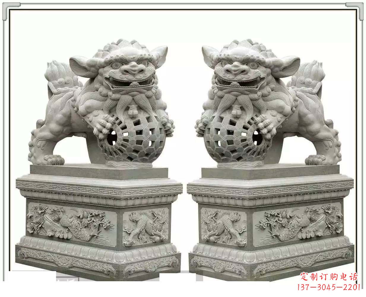 湖南精美网球狮石雕,匠心雕刻绝美网球图案