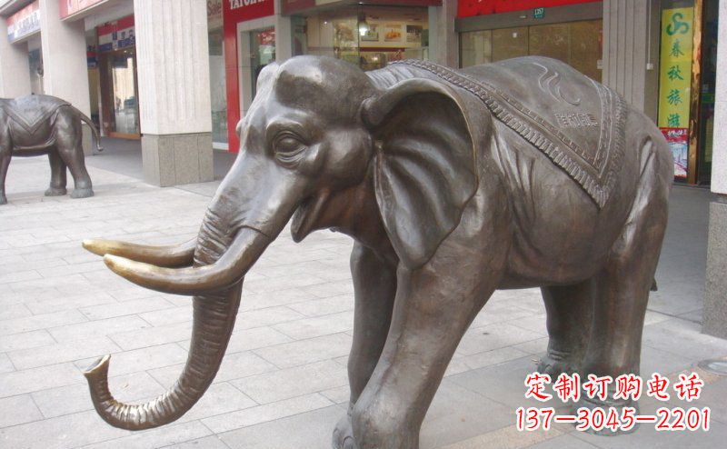 湖南门口祥和如意大象铜雕