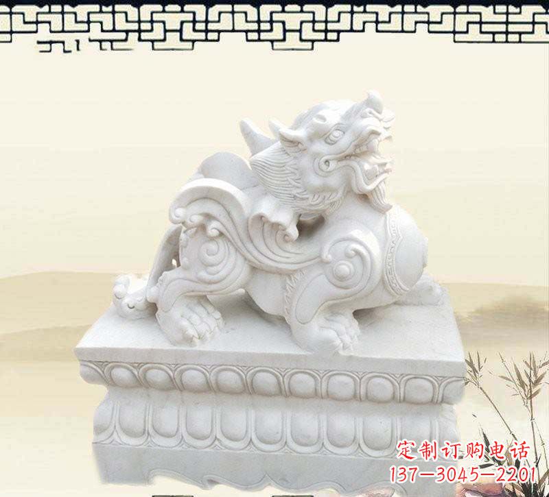湖南精美貔貅石雕雕塑,烘托家门口的神秘感