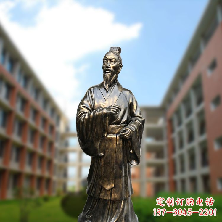 湖南精美艺术,历久弥新的孟子玻璃钢仿铜雕像