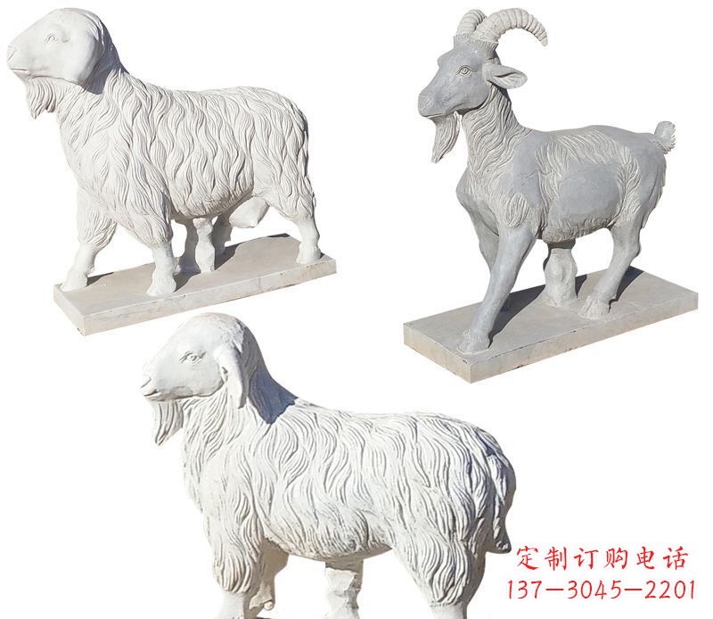 湖南绵羊石雕公园动物雕塑-精致耐用的绵羊雕塑