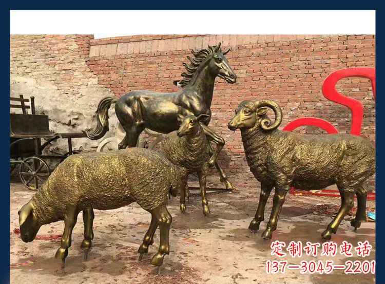 湖南中领雕塑|绵羊公园动物铜雕,让自然之美永存
