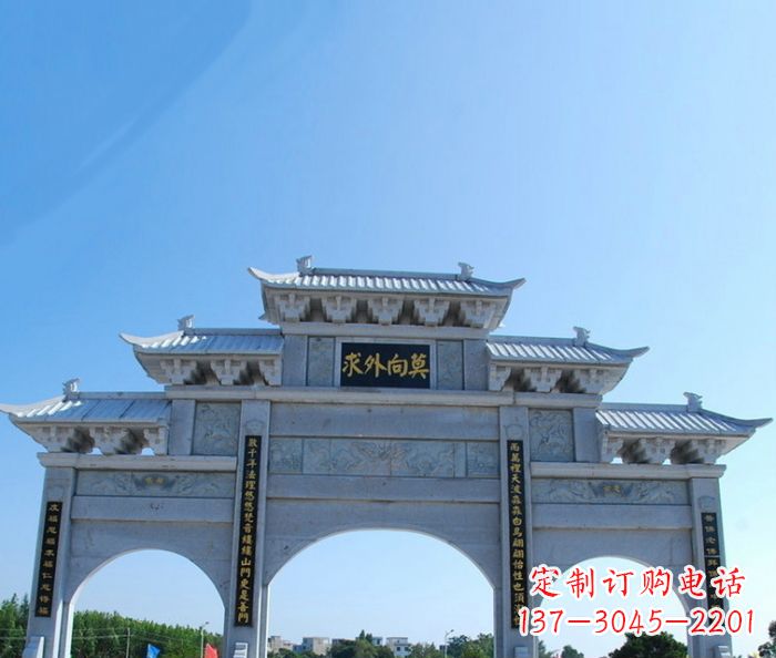 湖南手工精美石牌坊雕塑,让您的空间更加美观!