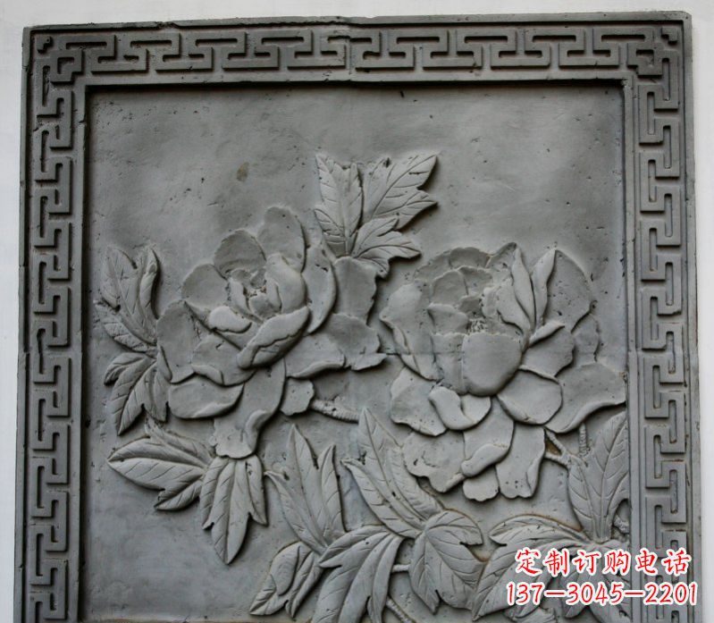 湖南牡丹青石浮雕雕塑-精美的永久装饰