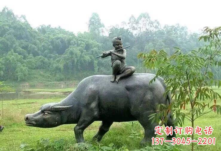 湖南艺术精美的牧童铜雕