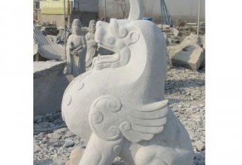 湖南汉白玉独角兽石雕，精美细腻，魅力无穷