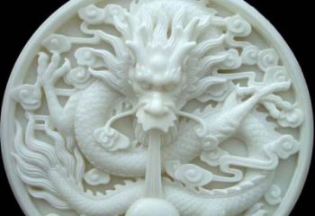 湖南汉白玉雕刻龙头摆件，悠然吟诗引领风尚