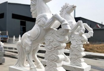 湖南精美马踏祥云石雕，栩栩如生