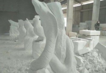 湖南中领雕塑汉白玉生肖蛇雕塑