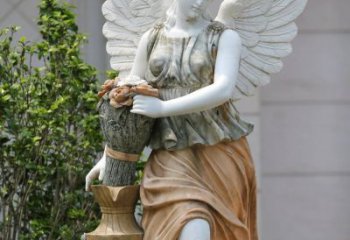 湖南精致高雅的汉白玉天使雕塑