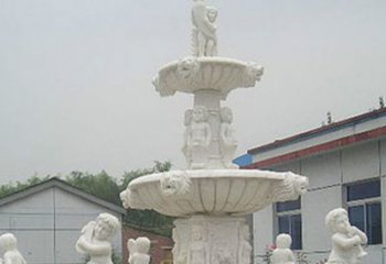 湖南汉白玉天使大型喷泉石雕