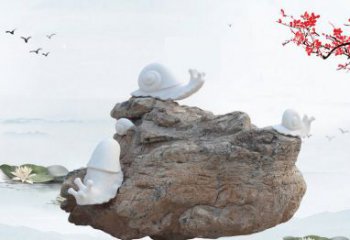 湖南高雅而令人惊叹的汉白玉蜗牛雕塑
