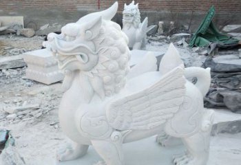 湖南品质卓越的汉白玉独角兽雕塑