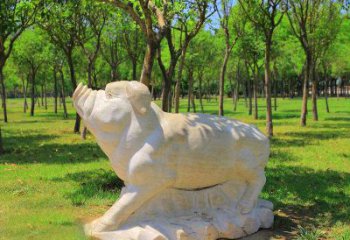 湖南传统十二生肖精美手工猪石雕动物雕塑