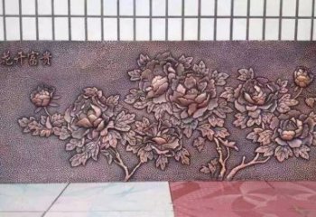 湖南精美绝伦的牡丹铜浮雕