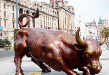 湖南华尔街牛招财牛铜雕，拥有力量的象征