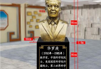 湖南精美的华罗庚玻璃钢仿铜雕塑