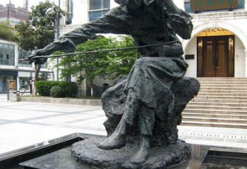 湖南荣耀音乐家，华彦钧拉二胡雕塑-音乐学院园…
